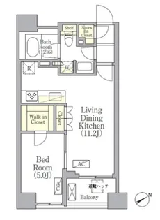 SOLASIA residence 京橋【8階】の間取り