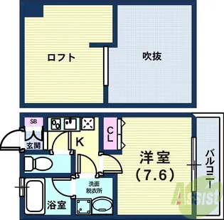 ワコーレヴィアーノ神戸上筒井通EAST【2階】の間取り