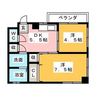 菊一マンション【3階】の間取り