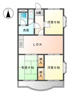 アメニティハイツYAMAMOTO【4階】の間取り