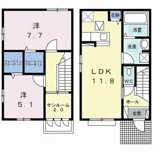 ウィンディ大村【1階】の間取り
