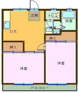 ハイツフォーティーン【2階】の間取り