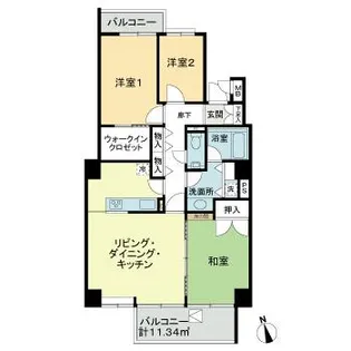 ダイアパレス水島町【6階】の間取り
