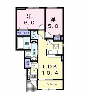 アニメート長橋【1階】の間取り