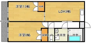 グランドヒル野中【1階】の間取り