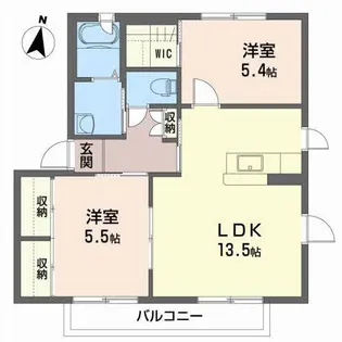 ラポールみやこA【2階】の間取り