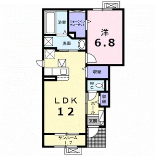 グランバージェIIB【1階】の間取り