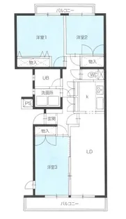 牛久ロイヤルレジデンスCIV型【3階】の間取り
