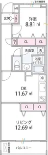 ル・クール東矢口【2階】の間取り