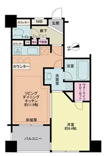 サンクタス調布ヴェールアベニュー【6階】の間取り