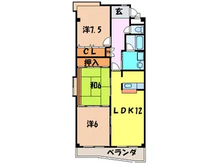 ヴェルナ-ル東豊中【3階】の間取り