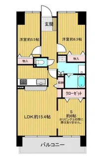 サンディ・パークスIII番館【9階】の間取り