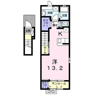 プレジールAB【2階】の間取り