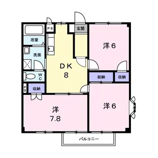 シャンパ-ニュ1番館【2階】の間取り