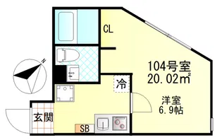 リバティ東門前【1階】の間取り