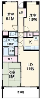 ベルパーク八千代R棟【1階】の間取り