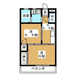 コーポ高津【1階】の間取り