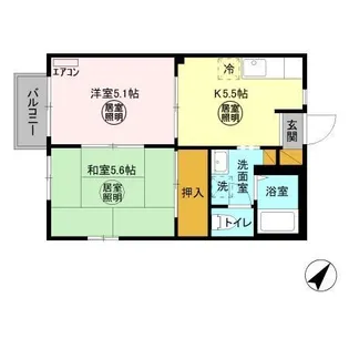 ソレイユ若葉B【2階】の間取り