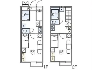 レオパレスマメゾン【2階】の間取り