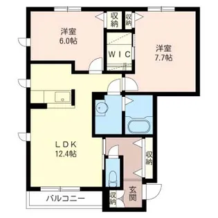 グランセノーテC【1階】の間取り