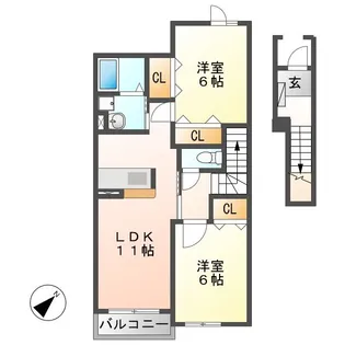 ラフレシールB【1階】の間取り