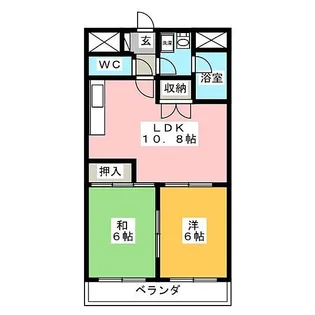 メゾンアイビス【2階】の間取り