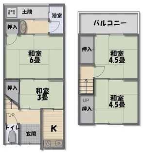 大阪府大東市南津の辺町【一戸建】の間取り