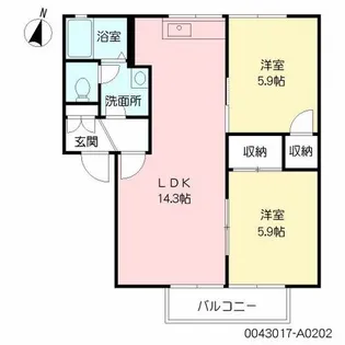 エスペランササキ A【2階】の間取り
