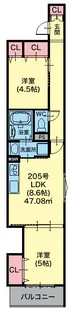クリエオーレ林寺【2階】の間取り