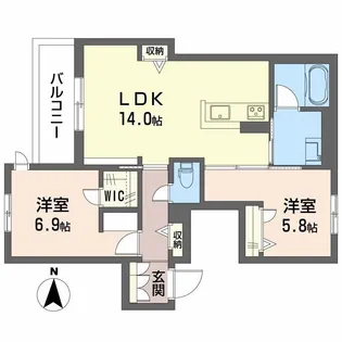 大阪府豊中市曽根東町4【アパート】の間取り