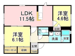 グランレーヴ B棟【1階】の間取り