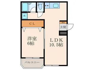 武庫川レジデンス【3階】の間取り
