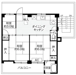 ビレッジハウス常盤台1号棟【3階】の間取り