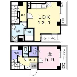 大阪府大阪市住吉区帝塚山中1【マンション】の間取り