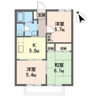 リバーサイド A【2階】の間取り