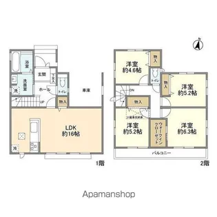 千葉県千葉市中央区旭町【一戸建】の間取り