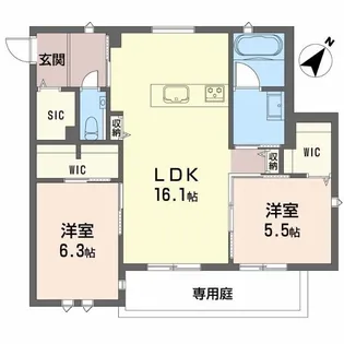 Branta House【1階】の間取り