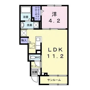 上横田町アパート【1階】の間取り