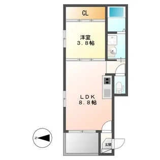 ハーモニーテラス愛知町2【3階】の間取り