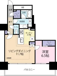 プライムパークス品川シーサイド ザ・タワー【10階】の間取り