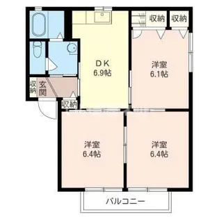 グランヴェール B【2階】の間取り