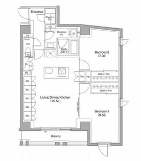 ザ・パークハビオ新高円寺【5階】の間取り