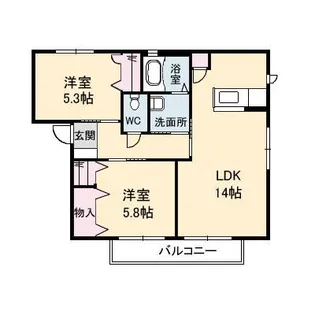 エレット A棟【2階】の間取り