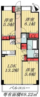 千葉県市川市大洲3【マンション】の間取り