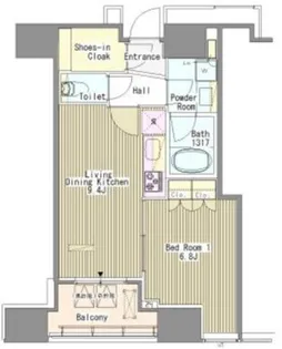 White Tower Hamamatsucho【22階】の間取り