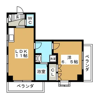 クレール浅野【3階】の間取り