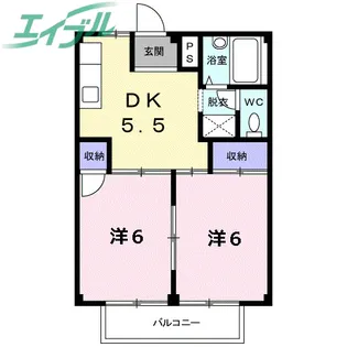 シティハイツ黒宮【2階】の間取り
