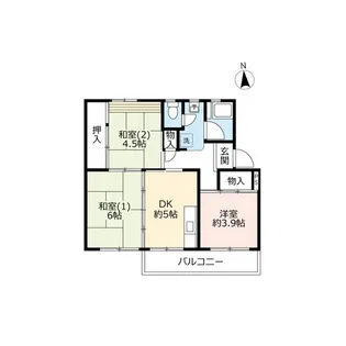 UR中登美第三【2階】の間取り