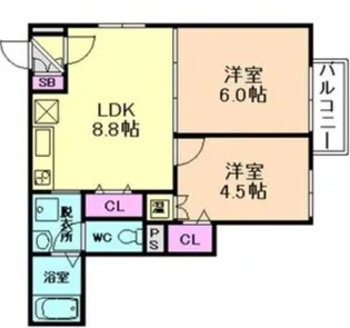 F asecia 諏訪ノ森【1階】の間取り