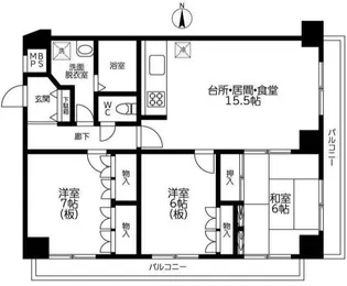 ロイヤルハウス都立大【2階】の間取り